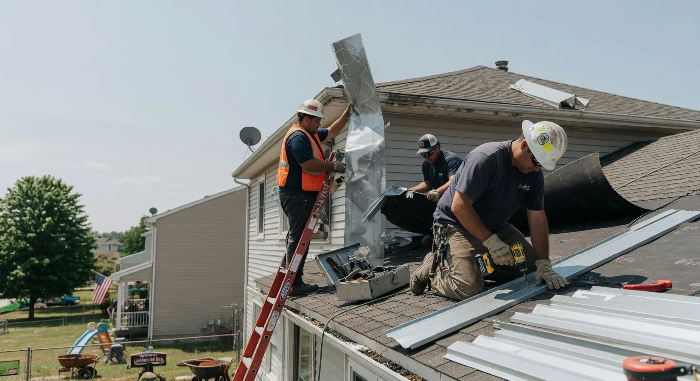Storm Damage Metal Roof Repair in Martinsburg, IA